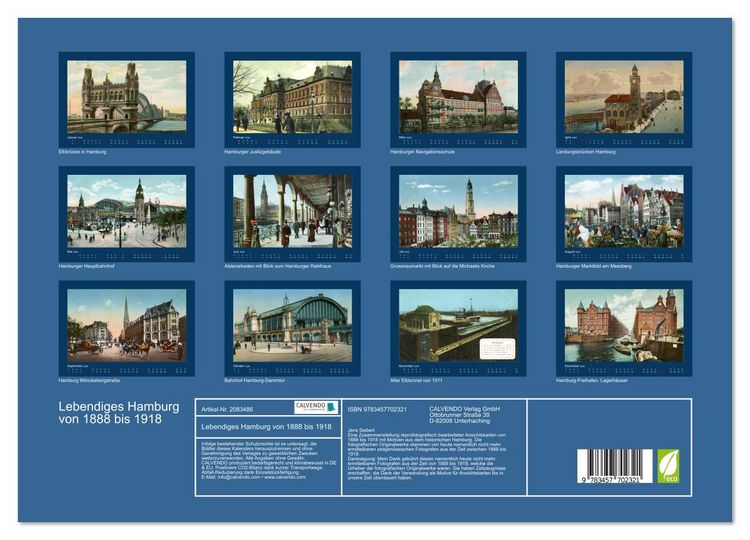 Produktbild: Lebendiges Hamburg von 1888 bis 1918 (hochwertiger Premium Wandkalender 2026 DIN A2 quer), Kunstdruck in Hochglanz