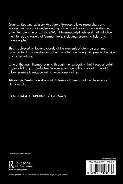 Produktbild: German Reading Skills for Academic Purposes