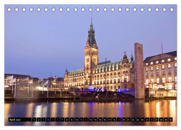 Produktbild: Hansestadt Hamburg (Tischkalender 2026 DIN A5 quer), CALVENDO Monatskalender