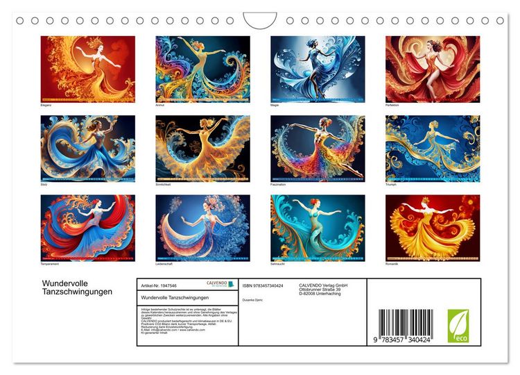 Produktbild: Wundervolle Tanzschwingungen (Wandkalender 2026 DIN A4 quer), CALVENDO Monatskalender