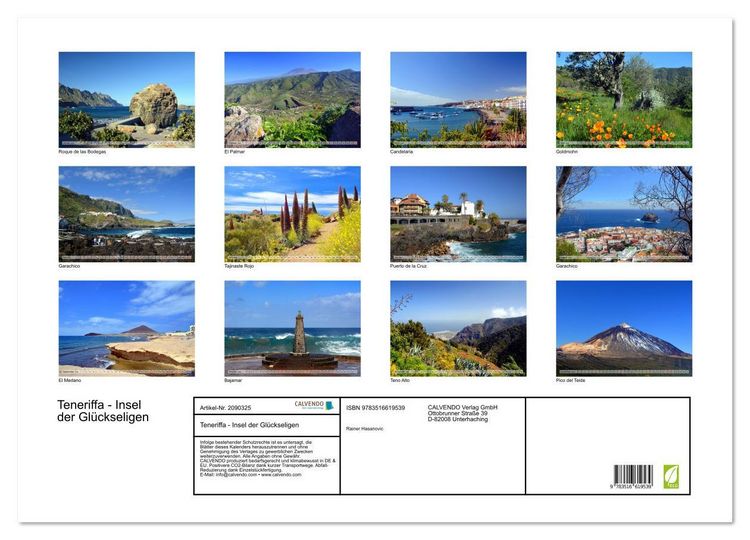 Produktbild: Teneriffa - Insel der Gl&uuml;ckseligen (Wandkalender 2026 DIN A2 quer), CALVENDO Monatskalender