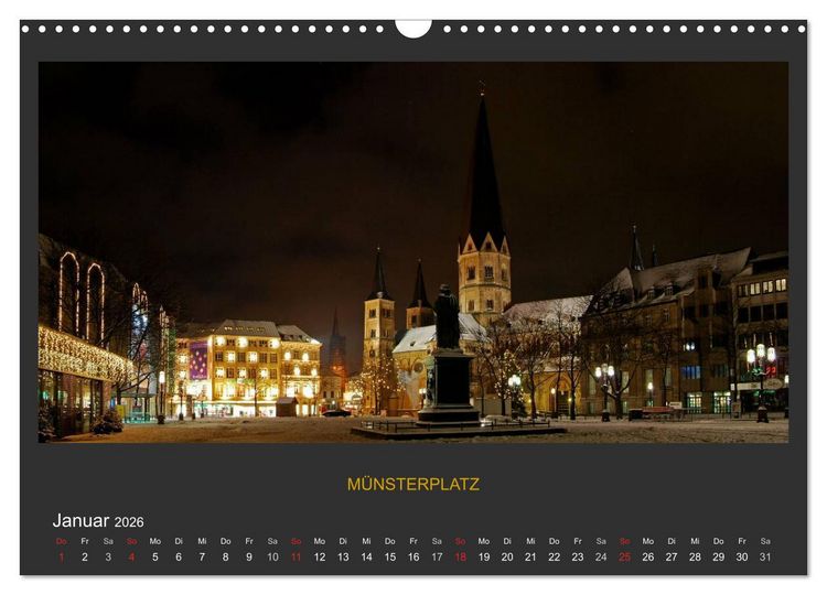 Produktbild: BONNER NACHTFARBEN (Wandkalender 2026 DIN A3 quer), CALVENDO Monatskalender