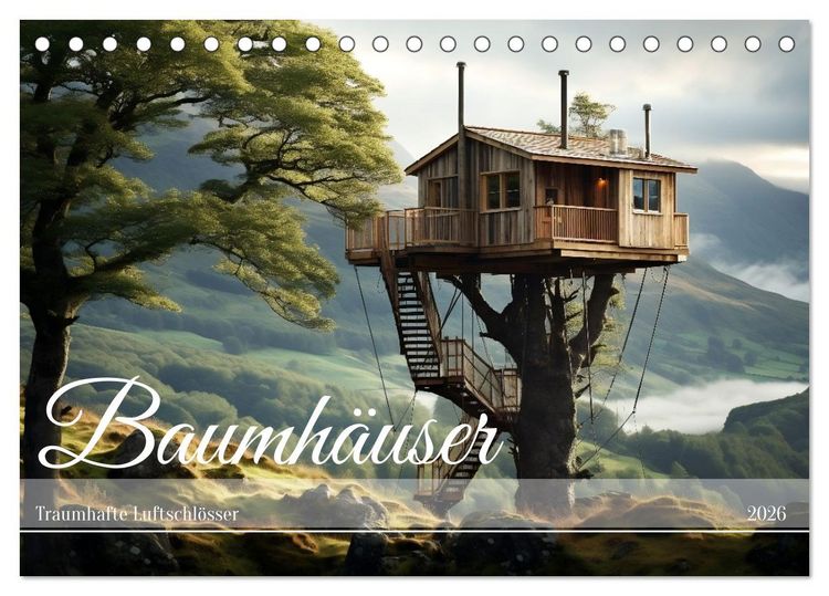 Produktbild: Baumh&auml;user - Traumhafte Luftschl&ouml;sser (Tischkalender 2026 DIN A5 quer), CALVENDO Monatskalender