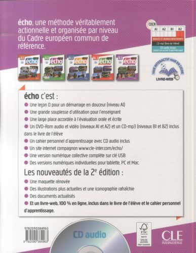 Produktbild: Echo B2: cahier personnel d'apprentissage