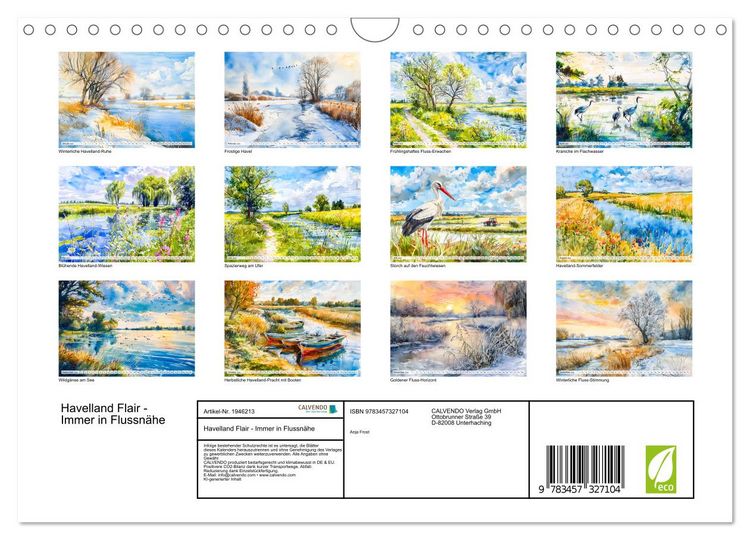 Produktbild: Havelland Flair - Immer in Flussn&auml;he (Wandkalender 2026 DIN A4 quer), CALVENDO Monatskalender