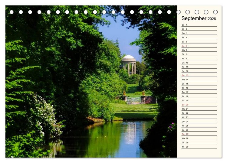 Produktbild: Spaziergang durch den W&ouml;rlitzer Park (Tischkalender 2026 DIN A5 quer), CALVENDO Monatskalender