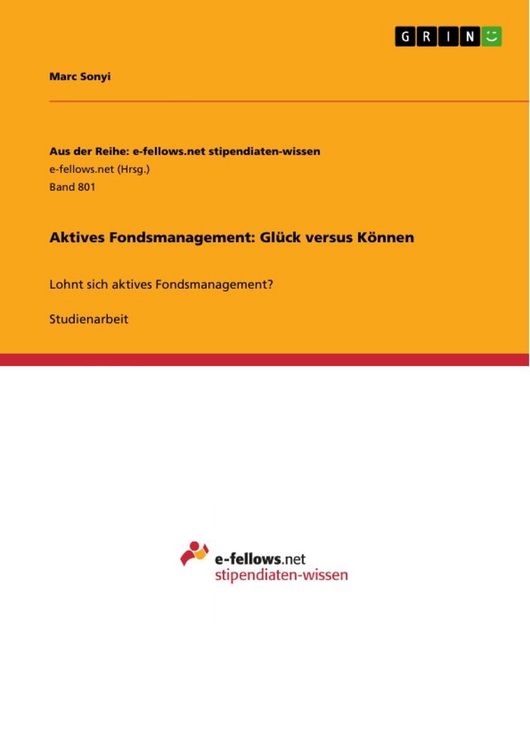 Produktbild: Aktives Fondsmanagement: Gl&uuml;ck versus K&ouml;nnen