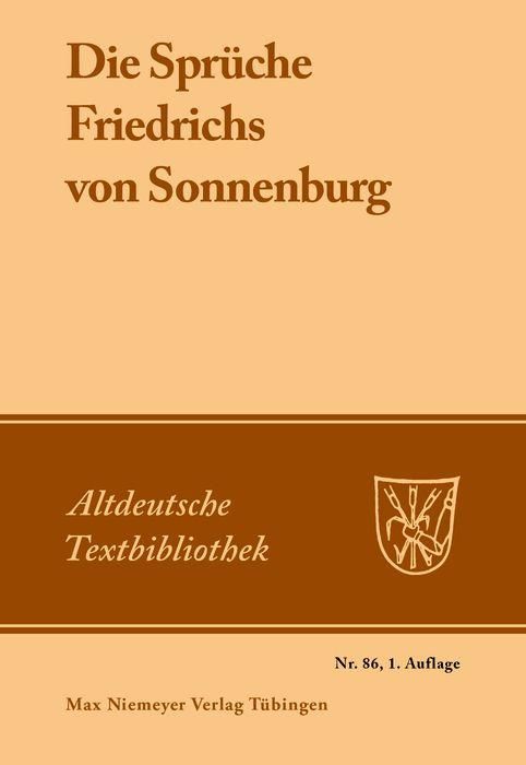 Produktbild: Die Spr&uuml;che Friedrichs von Sonnenburg