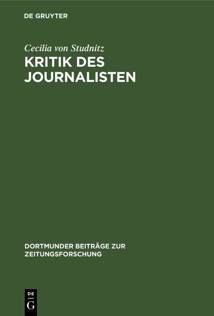 Produktbild: Kritik des Journalisten