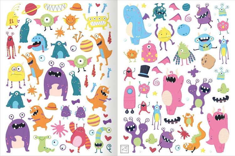 Produktbild: Mein flauschiges Stickerheft &ndash; Monster