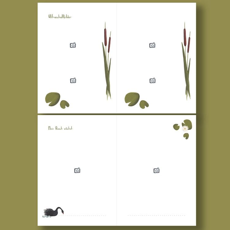 Produktbild: Schwangerschaftstagebuch - 9 Monate - Zwillinge - Schwan