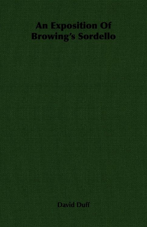 Produktbild: An Exposition Of Browing's Sordello