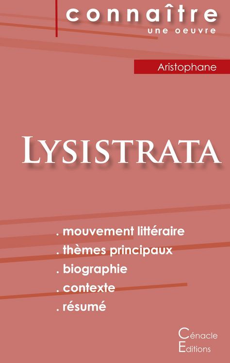 Produktbild: Fiche de lecture Lysistrata (Analyse litt&eacute;raire de r&eacute;f&eacute;rence et r&eacute;sum&eacute; complet)