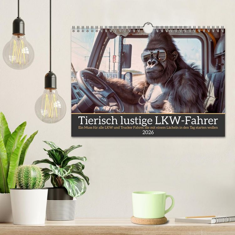 Produktbild: Tierisch lustige LKW-Fahrer (Wandkalender 2026 DIN A4 quer), CALVENDO Monatskalender