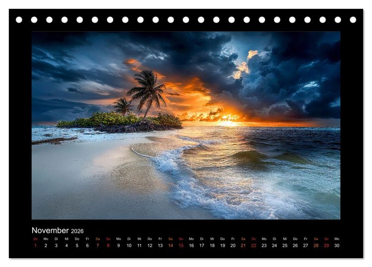 Produktbild: Paradiesische Inselwelten (Tischkalender 2026 DIN A5 quer), CALVENDO Monatskalender