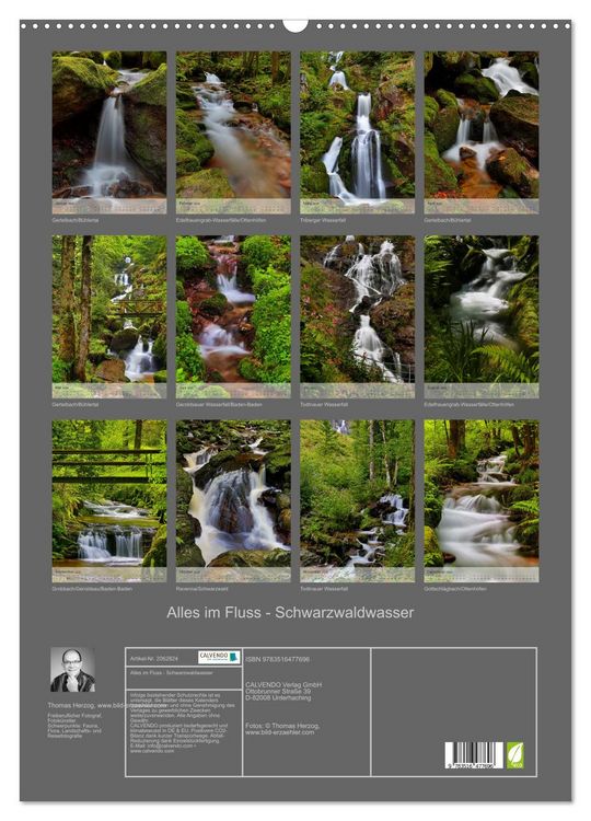 Produktbild: Alles im Fluss - Schwarzwaldwasser (Wandkalender 2026 DIN A2 hoch), CALVENDO Monatskalender