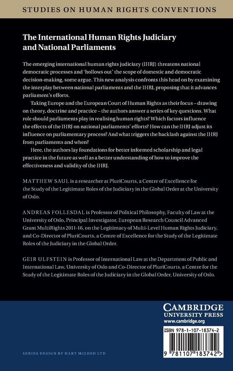 Produktbild: The International Human Rights Judiciary and National Parliaments