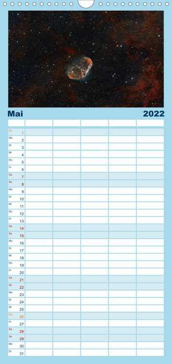 Produktbild: Familienplaner Atemberaubender Weltraum (Wandkalender 2022 , 21 cm x 45 cm, hoch)