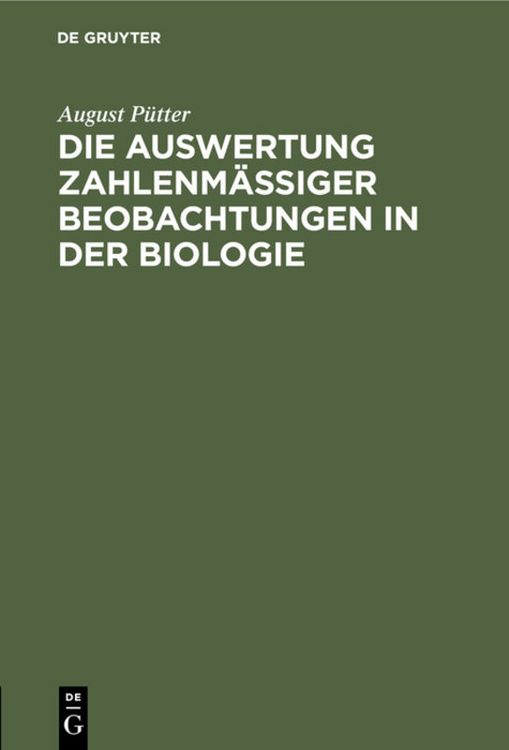 Produktbild: Die Auswertung zahlenm&auml;&szlig;iger Beobachtungen in der Biologie