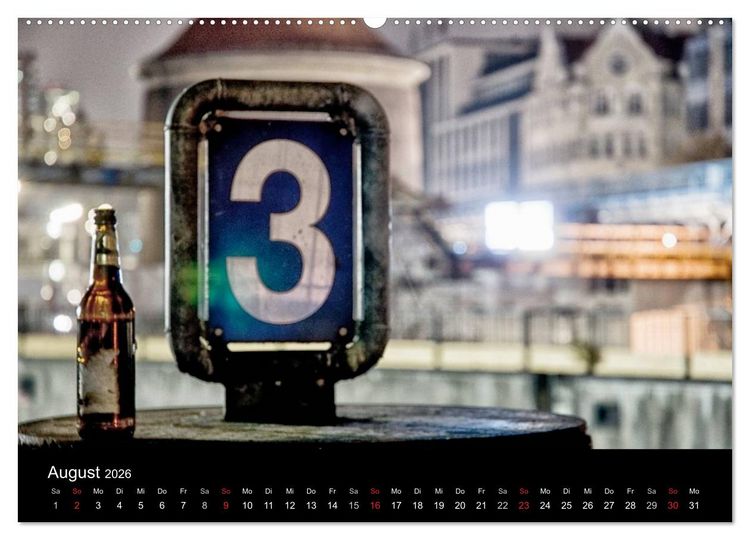 Produktbild: hamburg - night views (Wandkalender 2026 DIN A2 quer), CALVENDO Monatskalender