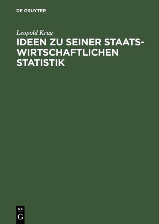 Produktbild: Ideen zu seiner staatswirtschaftlichen Statistik