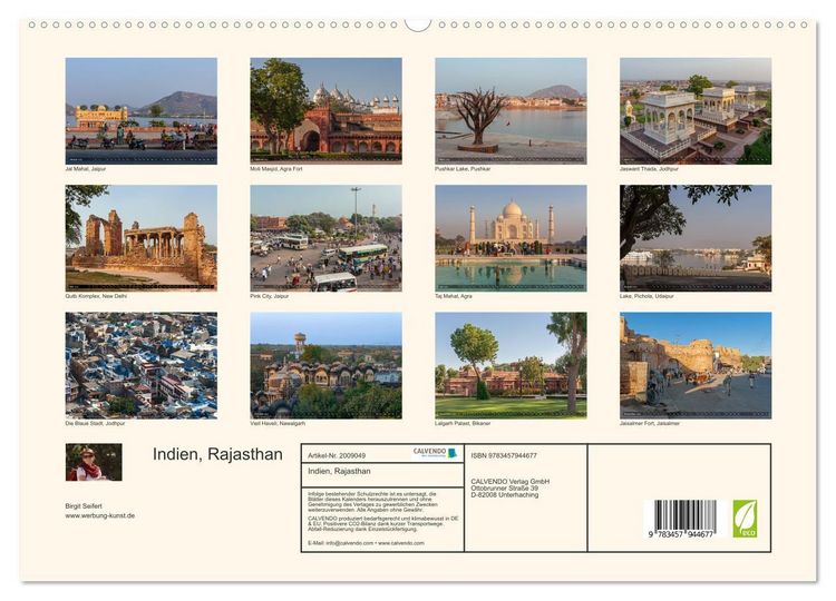 Produktbild: Indien, Rajasthan (hochwertiger Premium Wandkalender 2026 DIN A2 quer), Kunstdruck in Hochglanz