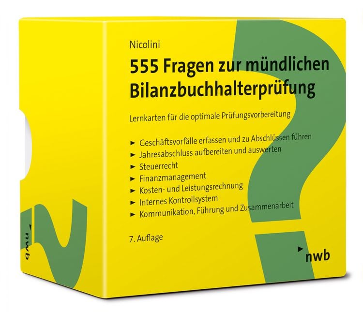 Bild vom Artikel 555 Fragen zur mündlichen Bilanzbuchhalterprüfung vom Autor Hans J. Nicolini