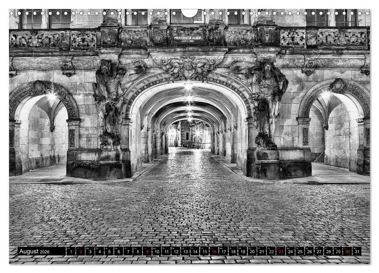Produktbild: Dresden Faszination Schwarz Weiss (Wandkalender 2026 DIN A3 quer), CALVENDO Monatskalender