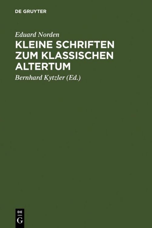 Produktbild: Kleine Schriften zum klassischen Altertum