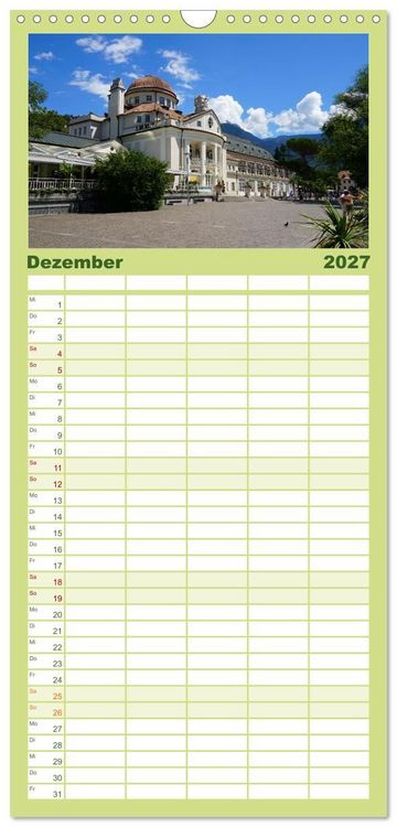 Produktbild: Familienplaner 2027 - Spaziergang in Meran mit 5 Spalten (Wandkalender, 21 x 45 cm) CALVENDO