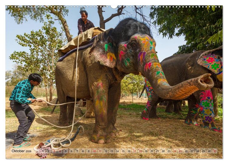 Produktbild: Indien Rajasthan: Unterwegs im Land der K&ouml;nige (hochwertiger Premium Wandkalender 2026 DIN A2 quer), Kunstdruck in Hochglanz