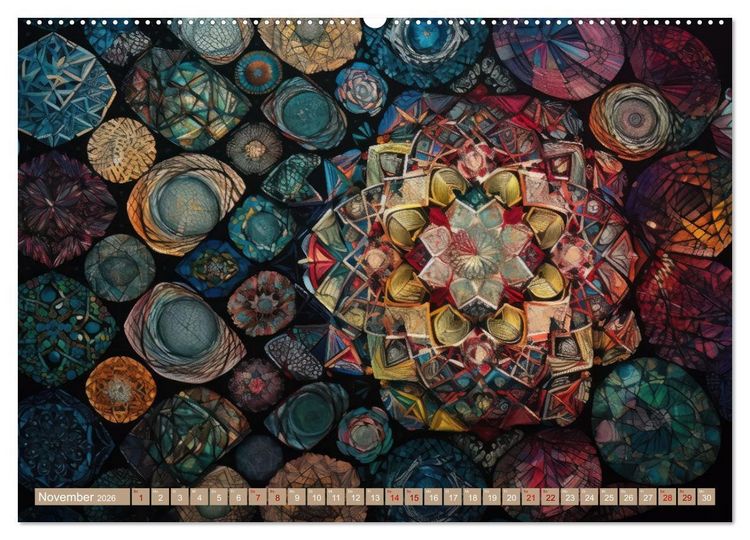 Produktbild: Geometrische Kaleidoskope (hochwertiger Premium Wandkalender 2026 DIN A2 quer), Kunstdruck in Hochglanz