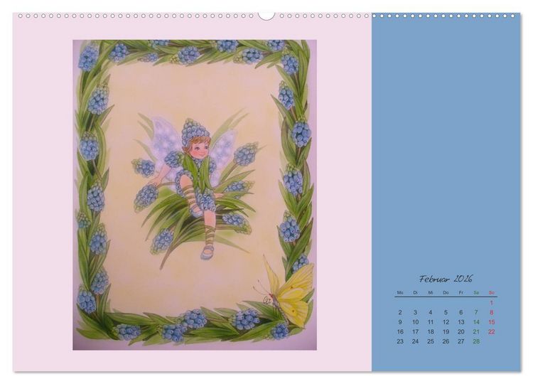 Produktbild: Blumen Elfen (hochwertiger Premium Wandkalender 2026 DIN A2 quer), Kunstdruck in Hochglanz
