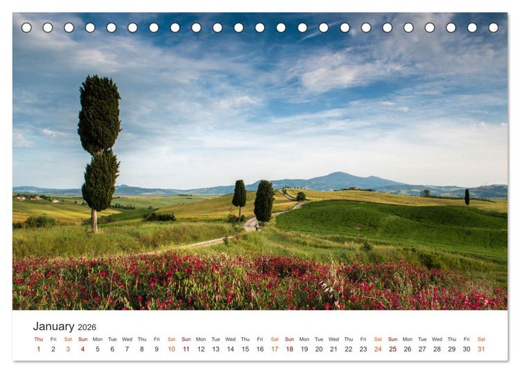 Produktbild: Tuscany A color palette (Desk Calendar 2026 DIN A5 landscape), CALVENDO 12 Month DeskCalendar