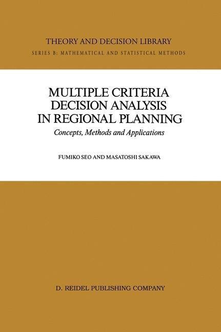 Produktbild: Multiple Criteria Decision Analysis in Regional Planning