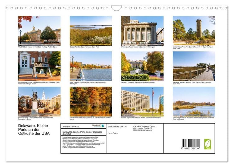Produktbild: Delaware. Kleine Perle an der Ostk&uuml;ste der USA (Wandkalender 2026 DIN A3 quer), CALVENDO Monatskalender