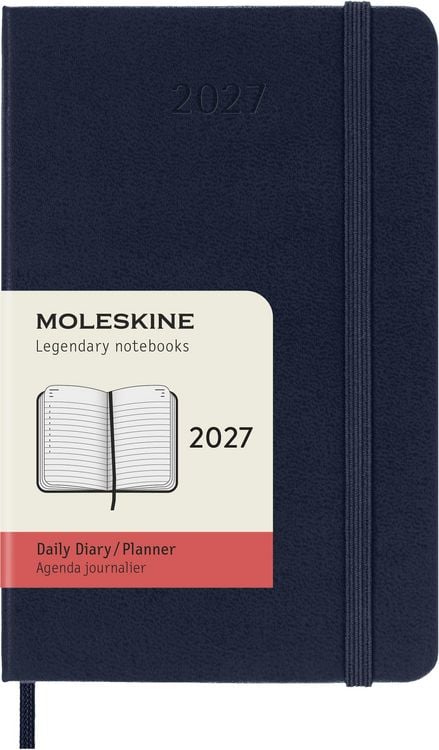Produktbild: Moleskine 12 Monate Tageskalender 2027, Pocket/A6, 1 Tag = 1 Seite, Fester Einband, Saphir