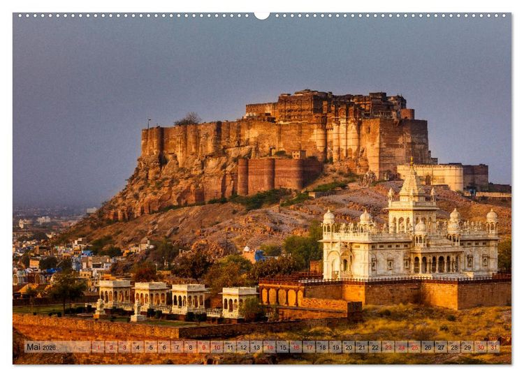 Produktbild: Indien Rajasthan: Unterwegs im Land der K&ouml;nige (hochwertiger Premium Wandkalender 2026 DIN A2 quer), Kunstdruck in Hochglanz