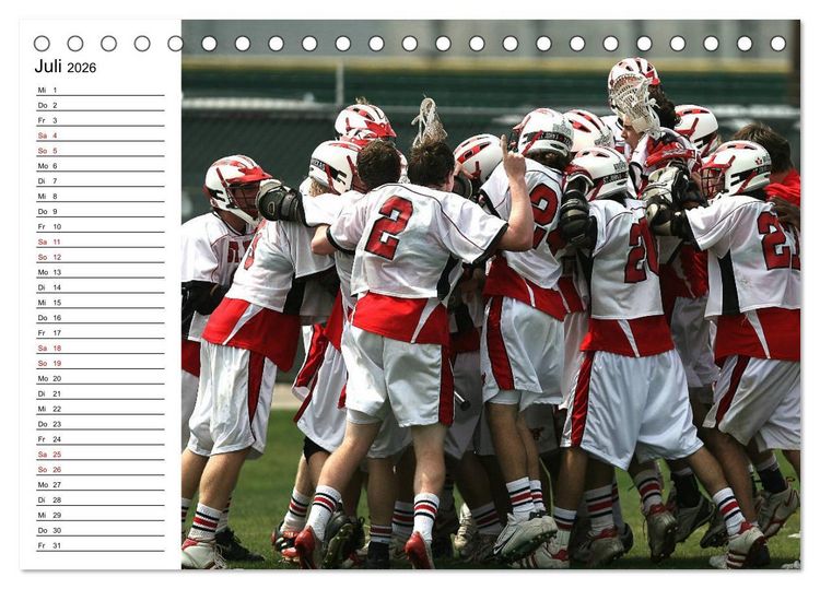 Produktbild: Teamsport Lacrosse - Face-off (Tischkalender 2026 DIN A5 quer), CALVENDO Monatskalender
