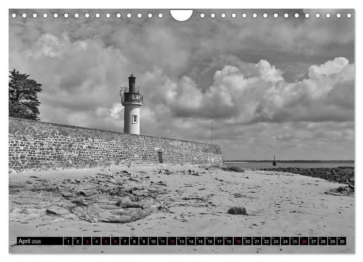 Produktbild: Bretagne in Schwarz und Wei&szlig; 2026 (Wandkalender 2026 DIN A4 quer), CALVENDO Monatskalender