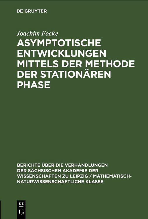 Produktbild: Asymptotische Entwicklungen mittels der Methode der station&auml;ren Phase