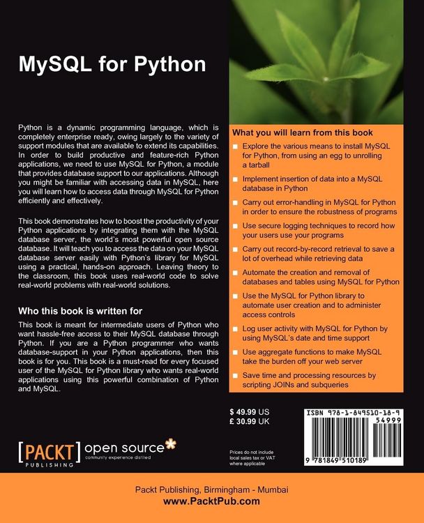 Produktbild: MySQL for Python