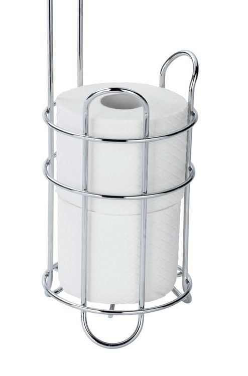 Produktbild: Toilettenpapierhalter stehend mit Ablage, Chrom, mit Ersatzrollenhalter