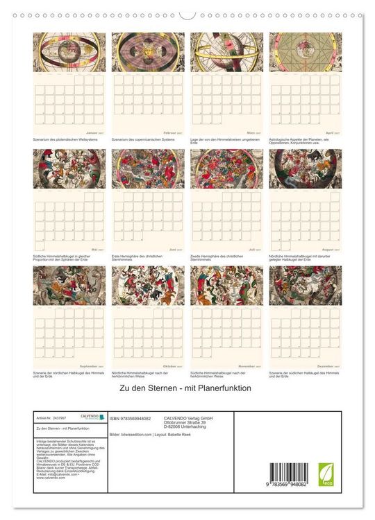 Produktbild: Zu den Sternen - mit Planerfunktion (hochwertiger Premium Wandkalender 2027 DIN A2 hoch), Kunstdruck in Hochglanz