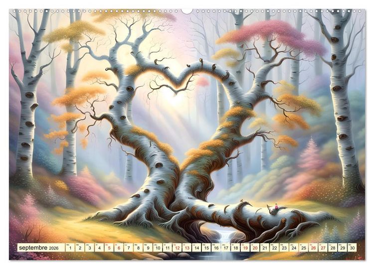 Produktbild: Bouleaux adorables (Calendrier mural 2026 DIN A2 vertical) calendrier de bureau