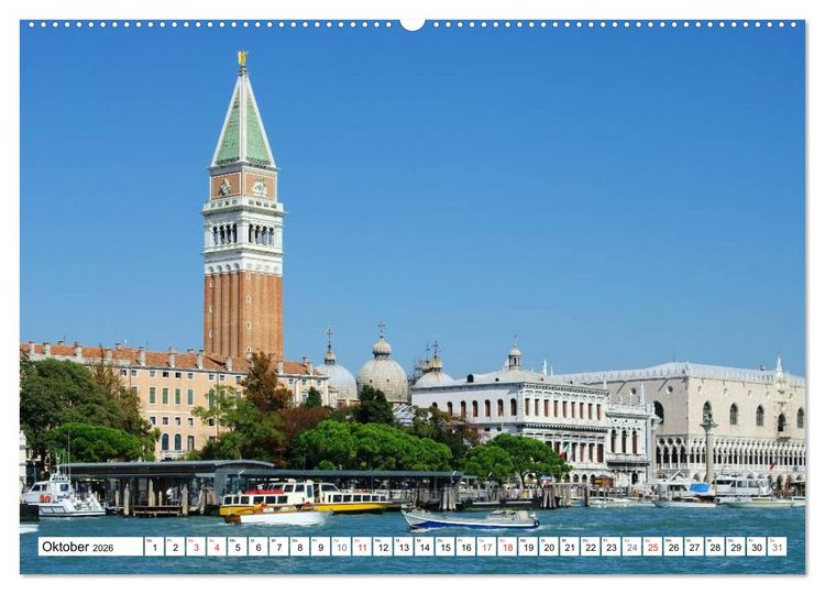 Produktbild: Venedig - Die traumhaft sch&ouml;ne Lagunenstadt (hochwertiger Premium Wandkalender 2026 DIN A2 quer), Kunstdruck in Hochglanz