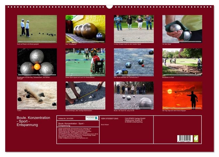 Produktbild: Boule. Konzentration - Sport - Entspannung (Wandkalender 2027 DIN A2 quer), CALVENDO Monatskalender