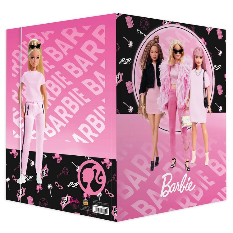 Produktbild: RNK Zeichenmappe Barbie mit Gummizug rosa/schwarz DIN A3