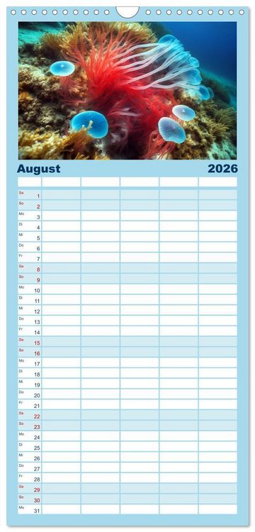 Produktbild: Familienplaner 2026 - Tief unten im Meer Unterwasser Fantasy mit 5 Spalten (Wandkalender, 21 x 45 cm) CALVENDO