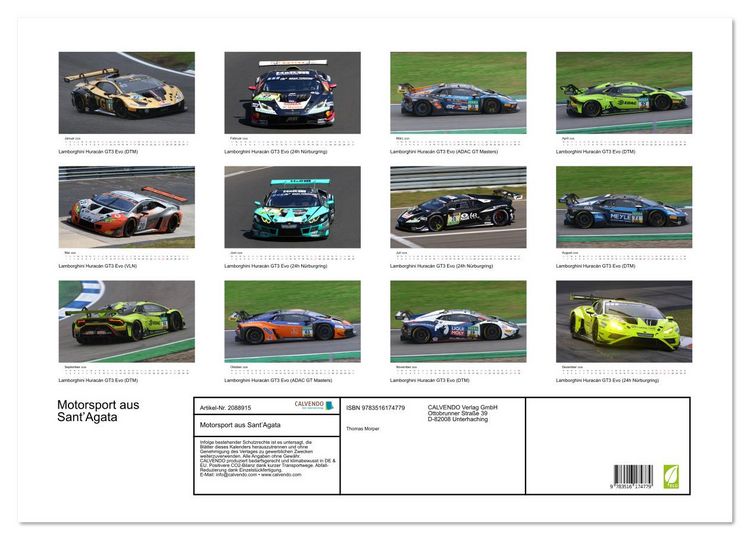 Produktbild: Motorsport aus Sant&rsquo;Agata (Wandkalender 2026 DIN A2 quer), CALVENDO Monatskalender